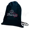 PEACE  LOVE & DANCE DRAWSTRING BAG by Dancer Only