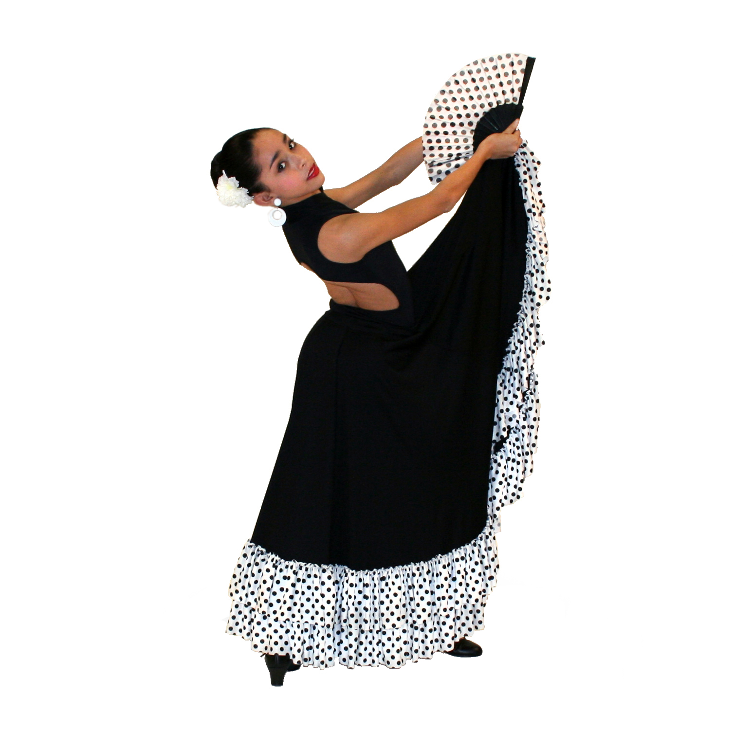 ADULT BLK/WHT FLAMENCO SKIRT - Dancing Supplies Depot, Inc