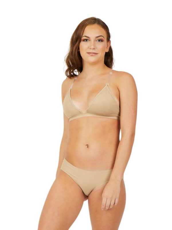 Capezio Deep Neck Clear Back Bra Nude 3777w F 7.jpg